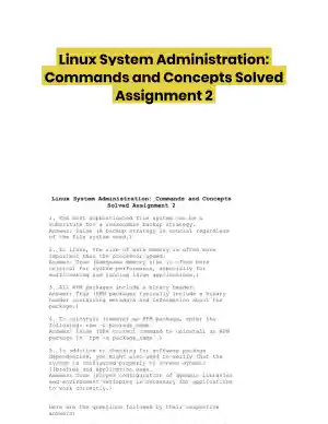 Linux System Administration: Commands and Concepts Solved Assignment 2